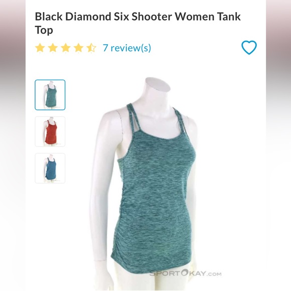 Black Diamond | XS | Heather green Six Shooter strappy tank with built in bra - Picture 2 of 11